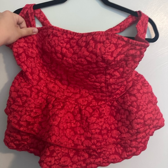 Women’s Ladies Casual Jacquard Tie Backless Peplum Tube Top - Picture 3 of 6